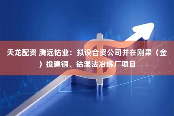 天龙配资 腾远钴业：拟设合资公司并在刚果（金）投建铜、钴湿法冶炼厂项目